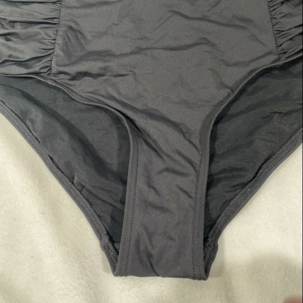 NWT Sea Level [ 8 US/ 12 UK] High Waist Gathered Side Bikini Bottoms‎ Black